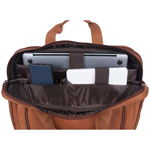 Kenneth Cole REACTION Out Of The Bag Manhattan Colombian Leather RFID 15.6" Laptop Briefcase, Cognac