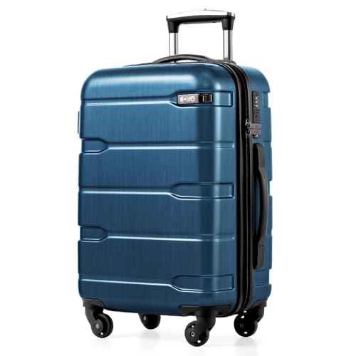 Coolife Caribbean Blue hardside carry-on for 22x14x9 carry-on luggage