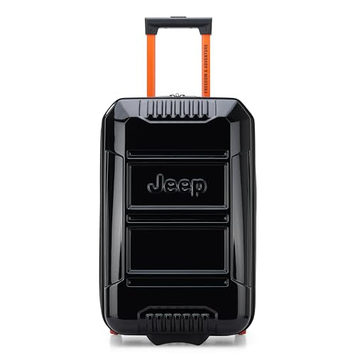 Jeep JH003B Hardside Expandable Luggage with Two Wheels, Black, Carry-On 21 Inch