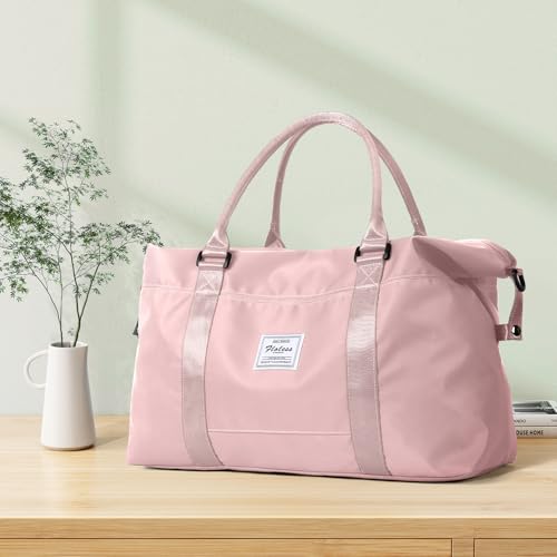 HYC00 Travel Duffel Bag,Carry-on Overnight Weekender Bags for Women,Sports Tote Gym Bag with Wet Pocket