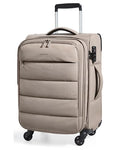 BAGSMART Carry On Luggage 22x14x9 Airline Approved, 20 Inch Soft Suitcase with Wheels, Lightweight Spinner Carry on Suitcase with PVC Wet/Dry Pockets for Short Trip, Camel