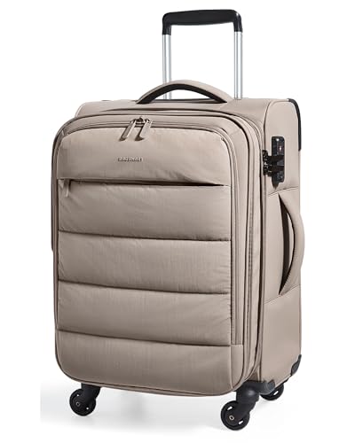 BAGSMART Wet-Dry Pocket – Softside Carry-On – Camel for 22x14x9 carry-on luggage