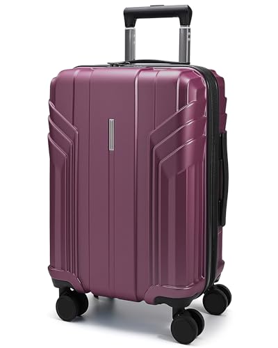 BAGSMART Expandable – Hardside Carry-On – Purplish Red for 22x14x9 carry-on luggage