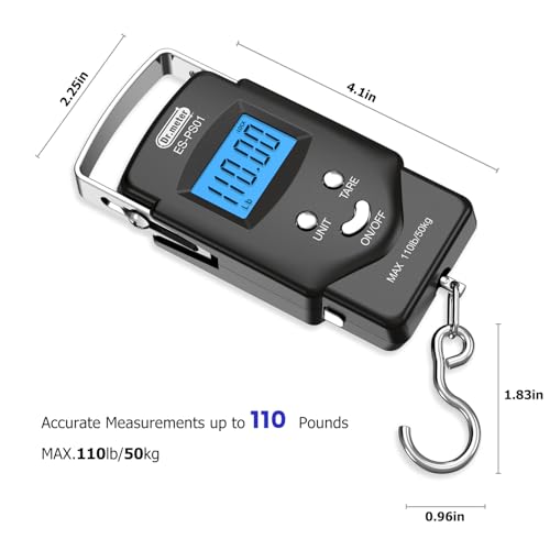 Dr.meter Fish Scale, 110 lb Digital Luggage Scale with Tape