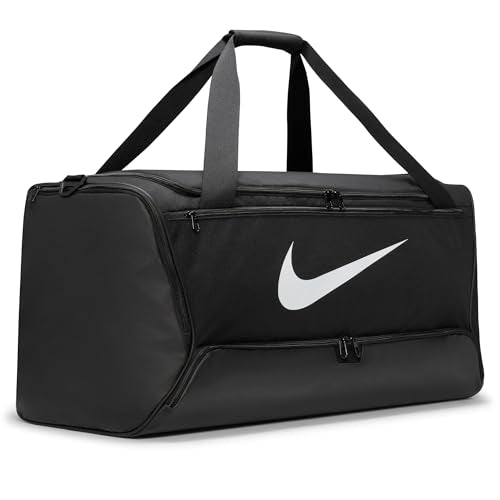 Nike Unisex Brasilia 9.5 Training Duffel Bag (Large, 95L), Black/Black/White, MISC