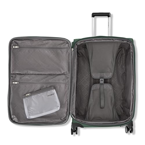Samsonite Carry-On Soft-Sided Expandable 21-Inch Element Suitcase: Airline Approved for Most Major Airlines, Durable, 360° Spinner Wheels, Adjustable Handle, 2 Front & Side Pocket- Bistro Green
