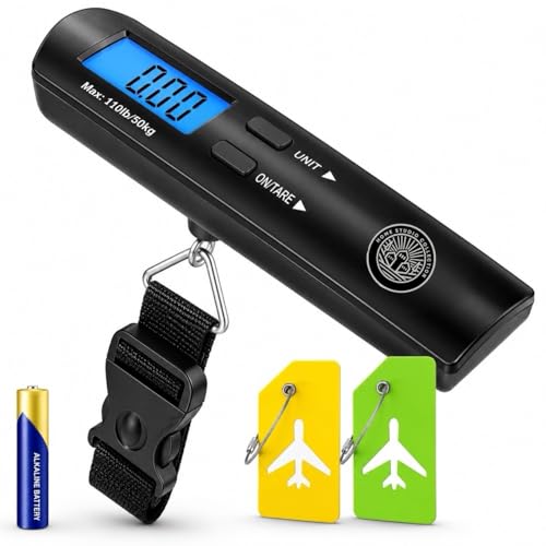 Home Studio Collection Digital Luggage Scale, Backlit LCD, 110lb, Hook