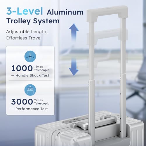 ALPHA CAMP 20 Inch Aluminum Frame Carry-On Luggage with Front Opening
