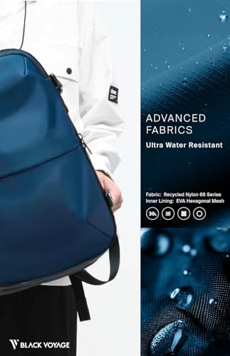 BlackVoyage Vortex Vacuum Seal Travel Backpack 60L Expandable Air Compression System Water Resistant TSA Lock Carry-On Suitcase Luggage Blue AERO Essential Series Vacuum Pump Included