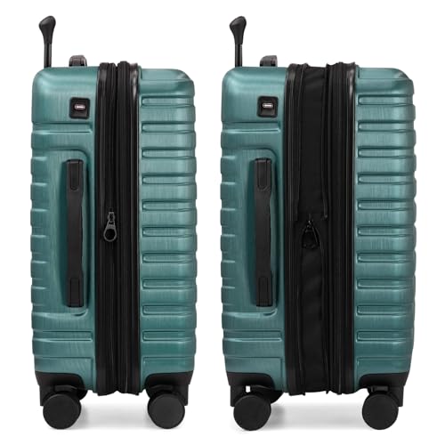 U.S. Traveler Boren Expandable Hardside Rugged Travel Luggage with 8 Spinner Wheels, Teal, Carry-on 22-Inch