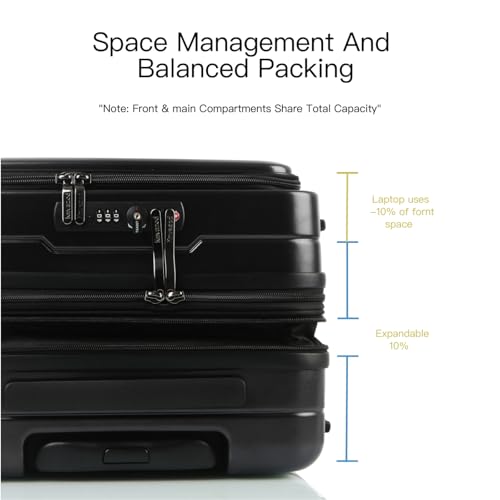 Kmvazcd Carry On Luggage Airline Approved, 20 Inch Expandable PC Hardside Lightweight Suitcases with Spinner Wheels and TSA Lock