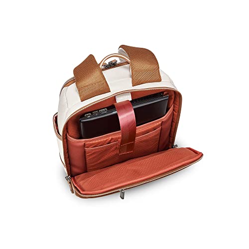 DELSEY PARIS Chatelet Air 2.0 - Travel Laptop Backpack - Fits 14" Laptop - Water-Repellent Recycled Fabric Backpack - Vegan Leather Trim - Smart Trolley Band, Angora