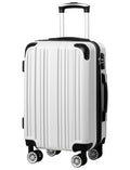 Coolife Carry On Luggage, Suitcase with Durable and Lightweight, carry on suitcase with PC+ABS Hardshell, Dual Spinner Wheels, TSA Lock, and YKK Zipper(white grid new, S(20in)_carry on)