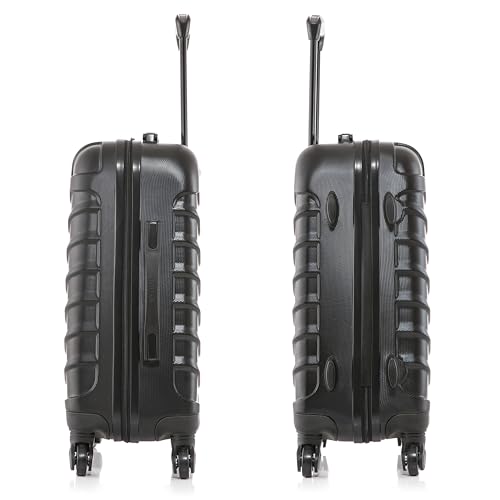 InUSA ENDURANCE Luggage with Spinner Wheels | Durable Lightweight Hardshell Suitcase, Spacious Travel Bag with Handle and Trolley | 20-Inch Carry On Small Luggage | Black