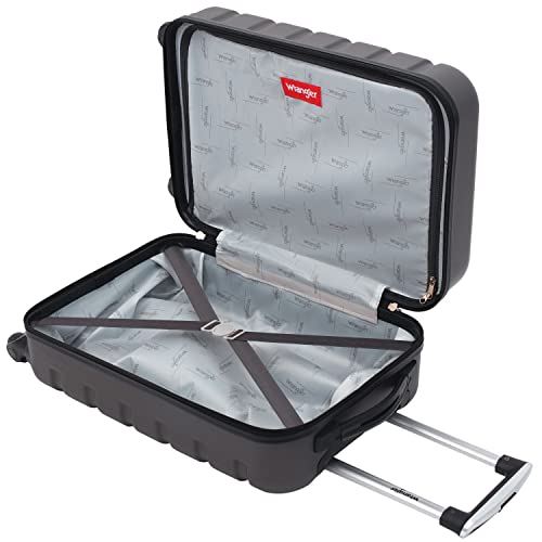 Wrangler 22" Hardside Spinner Carry-On Luggage, Charcoal