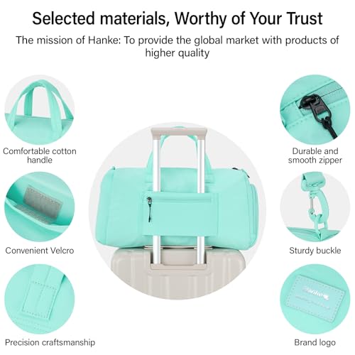 Hanke Cloud Carry On Luggage Bags for Travel Carry On Bag for Women Lightweight Travel Tote Bag Overnight Weekender Bag,Mint Green
