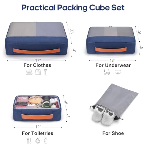 UKEIN Softside Expandable Carry On Luggage 22x14x9 Airline Approved, 20 Inch Suitcase with Wheels & TSA Lock, Travel Suitcase with 4-Piece Packing Bags for Women Men