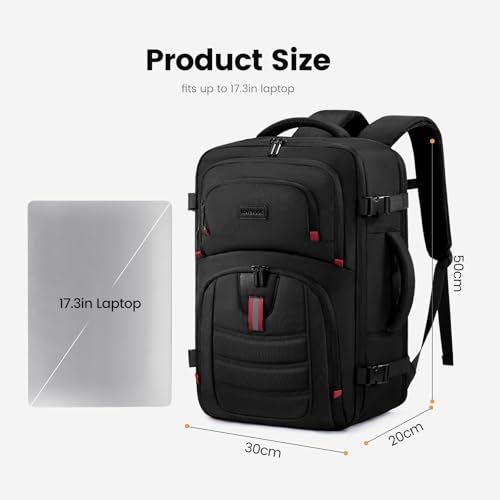 LOVEVOOK 40L Travel Backpack for Men, Airline Approved Carry On Bag with 3 Packing Cubes, TSA Overnight Bags, Waterproof Personal Item Bag, Weekender Essentials Backpacks fits 17.3" Laptop