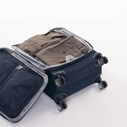 Samsonite Elevation Plus Carry-On Luggage - Airline Approved Softside Suitcase - 360 Spinner Wheels - Integrated ID Tag - Quick-Access Stash Pocket - Wet Pocket - AirTag™ Holder - Midnight Blue