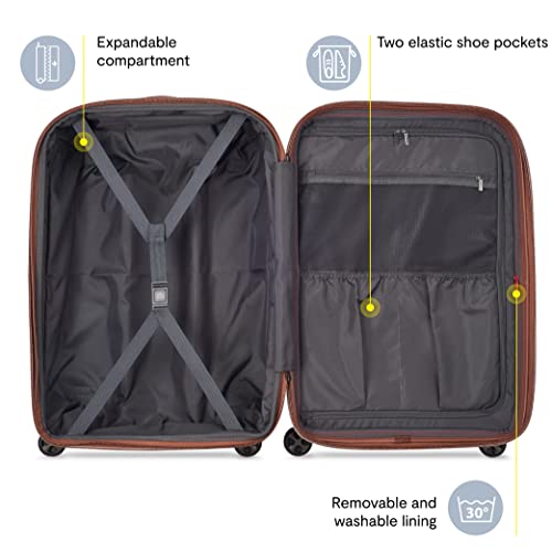 DELSEY PARIS Carrousel Hardside Expandable Luggage with Spinner Wheels, Pink, Carry-on 21 Inch