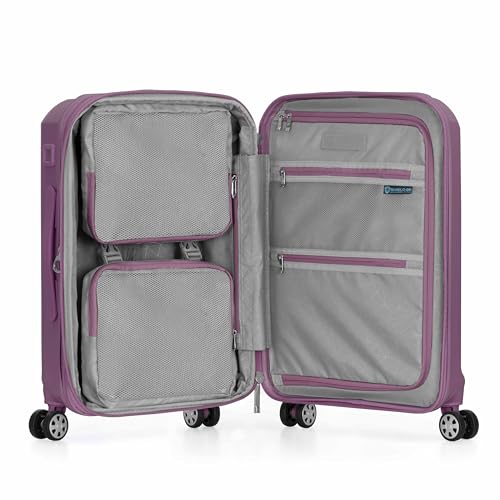 Traveler's Choice Pagosa Hardshell Expandable Luggage with Spinner Wheels, Mauve, 22-Inch Carry-on
