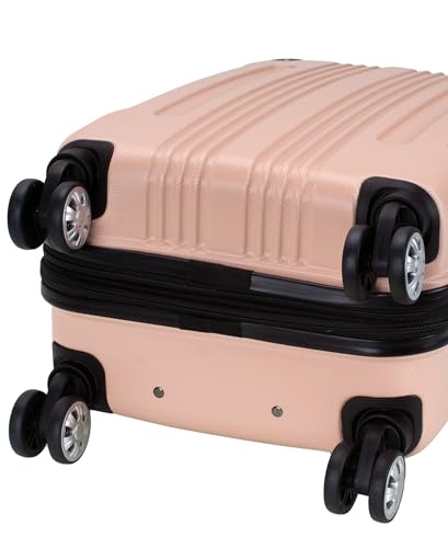 Rockland London Hardside Spinner Wheel Luggage, Champagne, Carry-On 20-Inch, 22"X13. 5"x10" (with wheels)