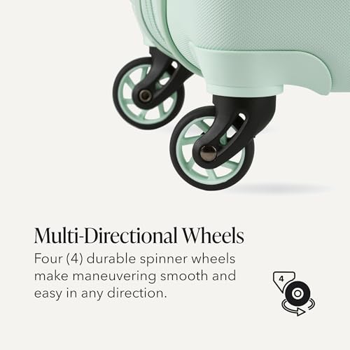 SwissGear 7366 Signature Hardside Expandable Luggage with Spinner Wheels, TSA Lock, Cup-Holder, Clearly Aqua, Carry-On 19-Inch