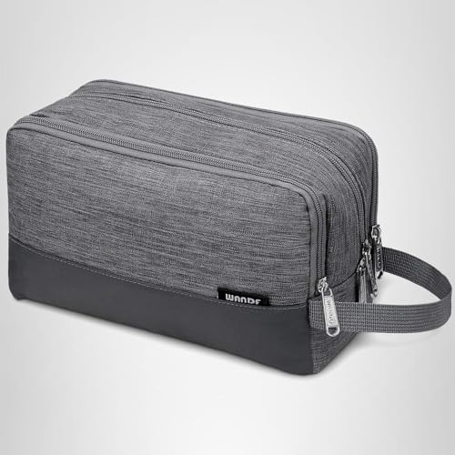 Toiletry Bag for Men Hanging Dopp Kit Water Resistant Shaving Bag Small Toiletry Bag for Traveling (Denim Grey)