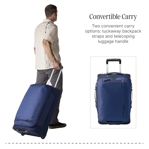 Eagle Creek Expanse 2-Wheel International Carry On Luggage - Efficient Packing Capacity for Strict Baggage Requirements - Heavy Duty Wheels - Telescoping Handle - Pilot Blue - 21.5