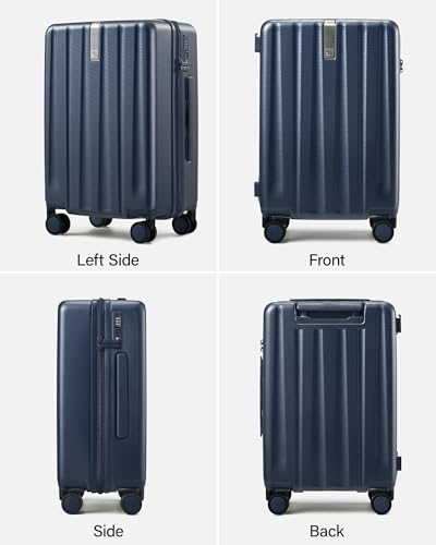 Hanke Upgraded Elite 20 Inch Carry On Luggage 22x14x9 Airline Approved,PC Hard Shell Suitcases with Wheels, TSA Lock, Explosion-Proof Zipper Suitcase for Business Travel Men & Women,Abyssal Blue