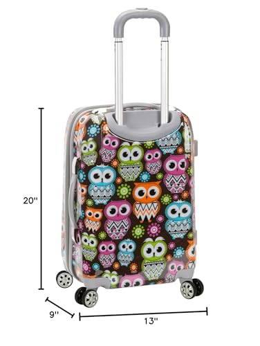 Rockland Vision Hardside Spinner Wheel Luggage, Carry-On 20", Owl