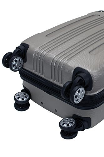 Rockland London Hardside Spinner Wheel Luggage, Silver, Carry-On 20-Inch