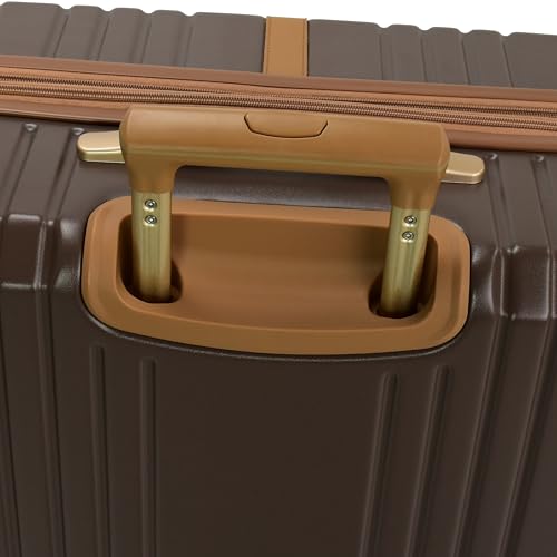 London Fog Southbridge 20 Inch Carry On Expandable Spinner HS, Mocha
