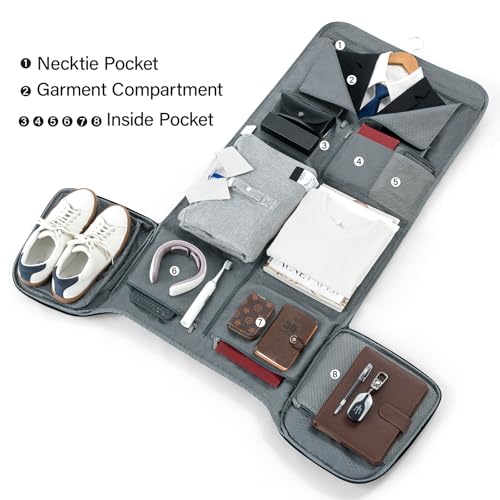 Hanke Carry on Garment Bags for Travel,Convertible Duffle Bag Luggage Bag Weekend Bag with Shoe Compartment,2 in 1 Hanging Suitcase Suit Bag for Men Women,Dark Grey