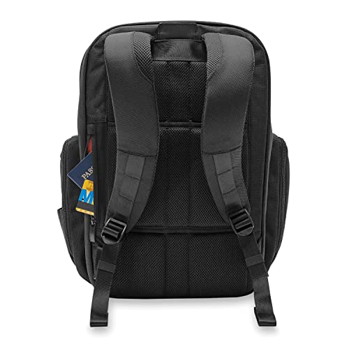 Briggs & Riley Traveler Backpack - Carry On Travel Backpack for Women & Men, Personal Item Travel Bag, Lightweight & Durable, Padded Straps, Fits up to 15" Laptop - Baseline Collection, Black