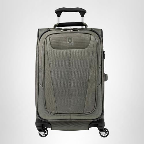 Travelpro Maxlite 5 Softside Expandable Luggage with 4 Spinner Wheels, Lightweight Suitcase, Men and Women, Slate Green, Carry-on 21-Inch