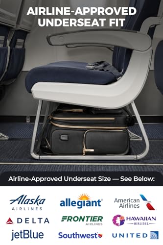 HotWay Underseat Carry On Luggage with Wheels, 16 inch Lightweight Under Seat Luggage, Small Soft Sided Personal Item Suitcase for Airline Travel, Black