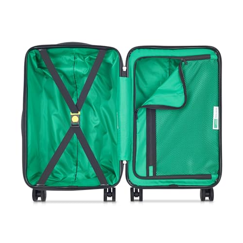 United Colors of Benetton Now! Hardside Luggage with Spinner Wheels, Green, Carry-On 19 Inch