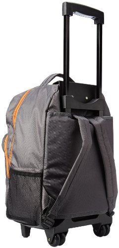 Rockland Double Handle 17" Rolling Backpack, Charcoal