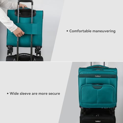 TIAWOLT 16 Inch Underseat Carry on Luggage With Wheels Softside Lightweight Compact Business Suitcases Travel Bag with Spinner Wheels Airline Approved Luggage for Short Trip,Green