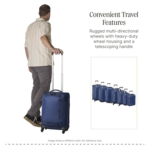 Eagle Creek Expanse 4-Wheel 21.5" International Carry-On Luggage - Rolling Four-Wheel Carry-On Luggage for Easy Travel - Lockable Zippers - Expandable Main Compartment - Telescoping Handles -Gold