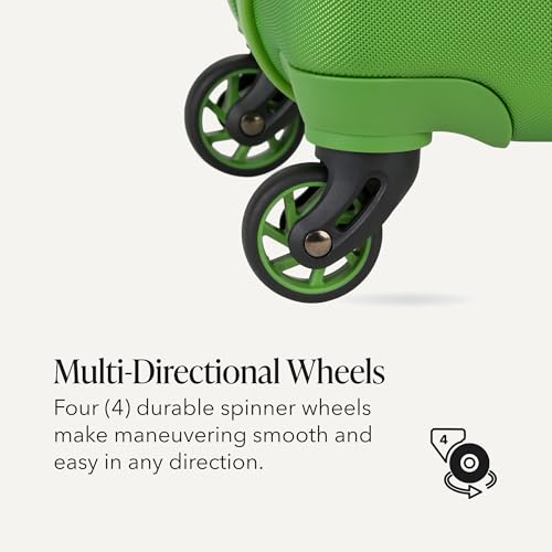 SwissGear 7366 Signature Hardside Expandable Luggage with Spinner Wheels, TSA Lock, Cup-Holder, Green, Carry-On 19-Inch