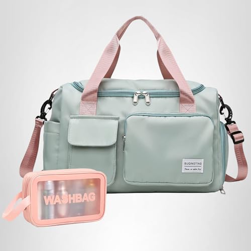 Small Gym Bag for Women, Travel Duffle Bag Carry On Weekender Bag with Shoe Compartment, 05#green, Gym Bag & Toiletry Bag, Gym Bag&toiletry Bag