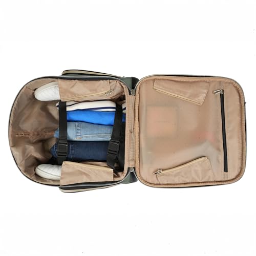 Kenneth Cole REACTION Chelsea Chevron Quilted Luggage, Olive, Underseater, 17-Inch Carry On