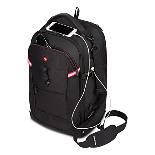 SwissGear 3766 Extra Large 48L Travel Backpack with USB Charging Port, Built-in RFID, Fits 16 Inch Laptop