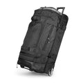 Amazon Basics 35-inch Large Rolling Duffel Bag with Wheels and Handle, Travel Duffle with Durable Ripstop Polyester Material, 2 Layers of Storage Space, Multiple Interior and Exterior Pockets, Black
