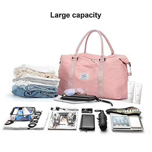 HYC00 Travel Duffel Bag,Carry-on Overnight Weekender Bags for Women,Sports Tote Gym Bag with Wet Pocket