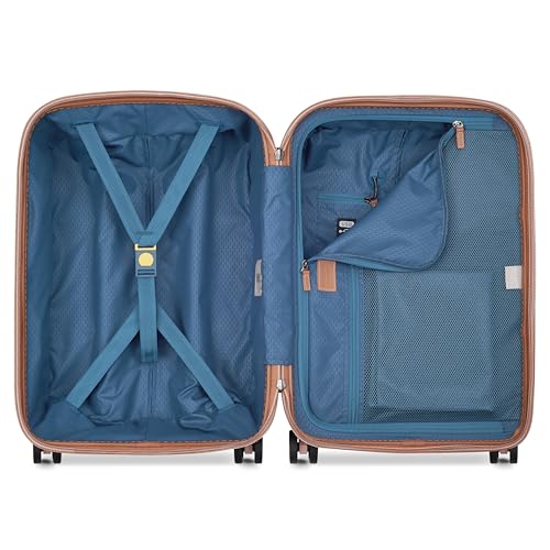 DELSEY PARIS Chatelet Air 2.0 Carry-On Plus Suitcase 20 Inch, Hardside Polycarbonate Luggage, Dual-Density Spinner Wheels, TSA Lock, USB Port, Blush Pink