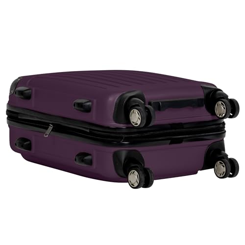 Kenneth Cole REACTION Renegade Luggage Expandable 8-Wheel Spinner Lightweight Hardside Suitcase, Midnight Plum, 20-Inch Carry On