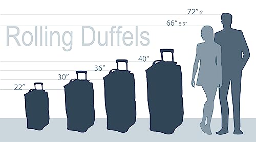 Rockland 22" Polyester Rolling Duffel Bag, Charcoal